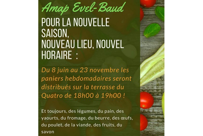 L’AMAP EVEL BAUD vous donne RDV au Quatro