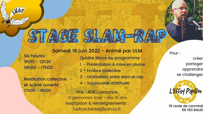 Samedi 18 juin : stage Slam-Rap à Baud