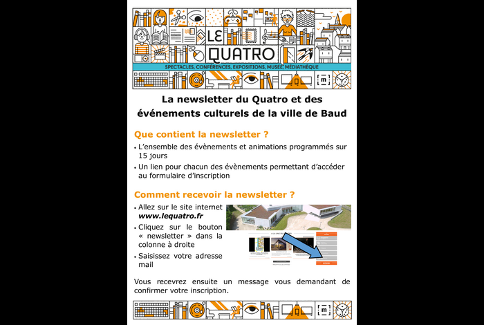 Inscrivez vous à la newsletter du Quatro