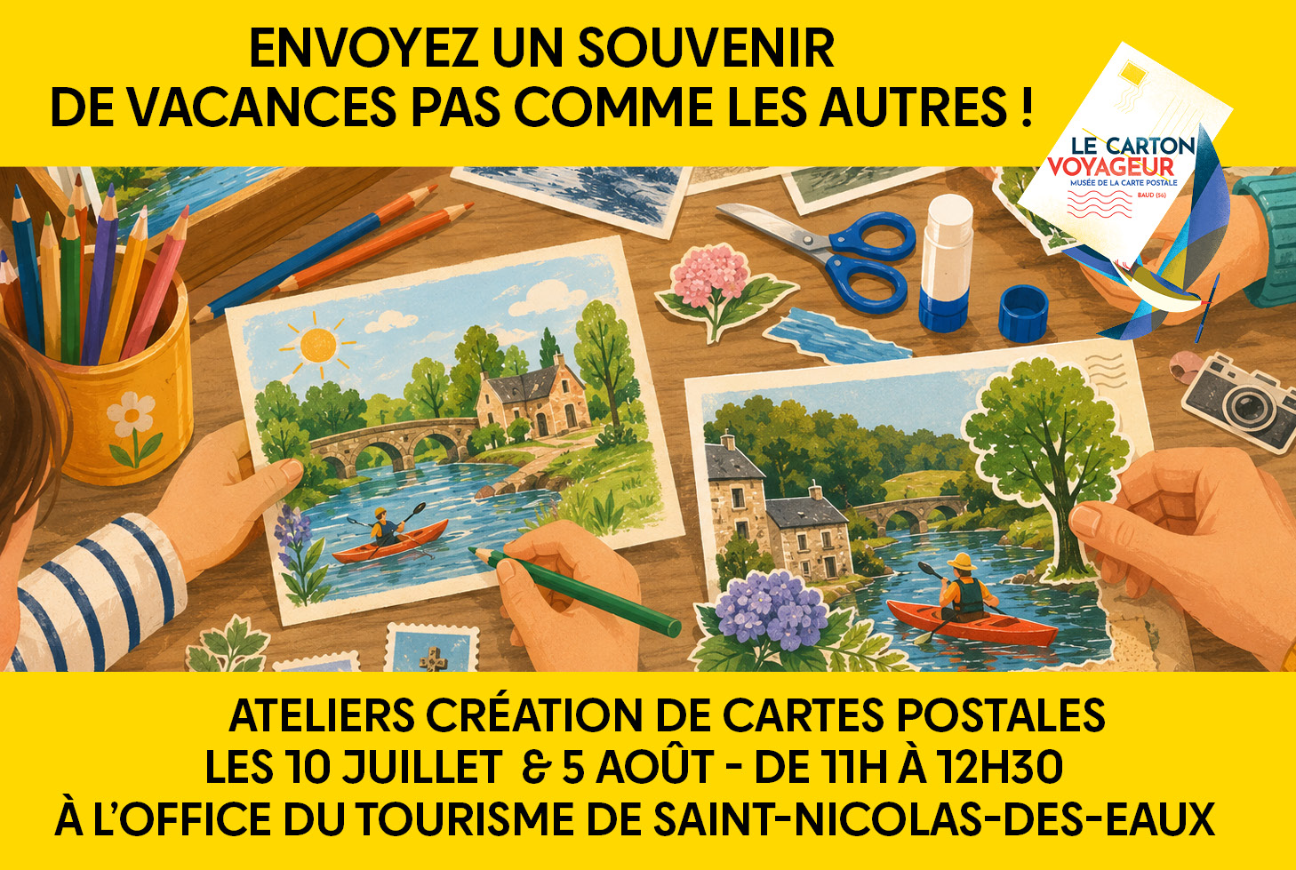 Atelier carte postale &agrave; l&rsquo;Office du tourisme
